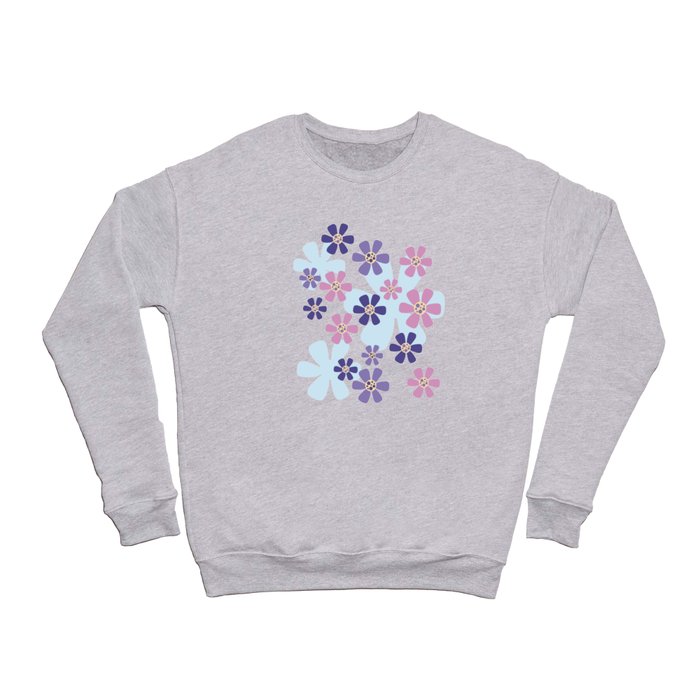 Designed with geometric and modern daisies, Very Peri color.  Crewneck Sweatshirt
