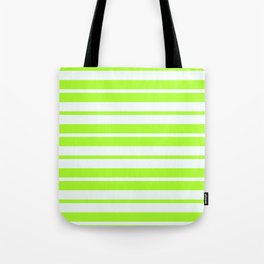 [ Thumbnail: Light Green and Mint Cream Colored Stripes Pattern Tote Bag ]