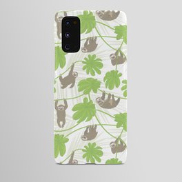 Happy Sloths and Cecropia leaves Android Case