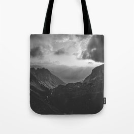 Valley - black and white landscape photography Tote Bag