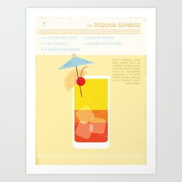 Tequila Sunrise Art Print Art Print