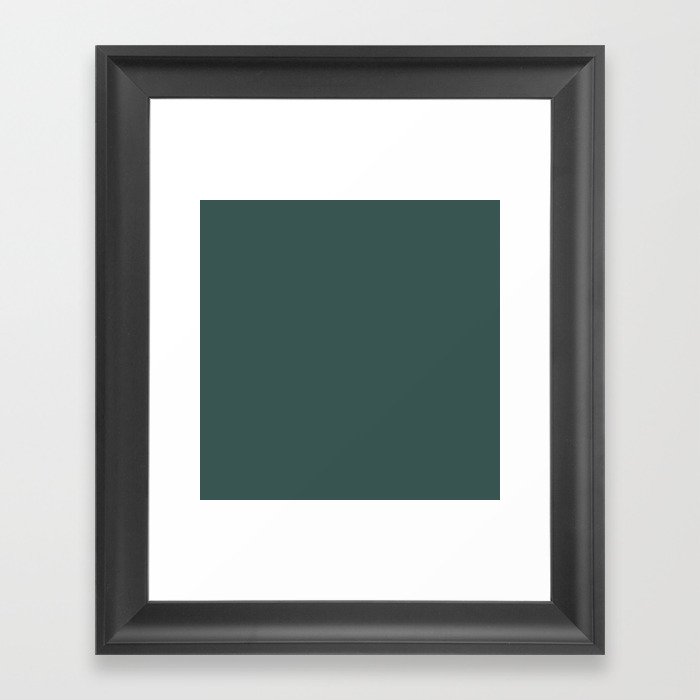 Bistro Green dark teal solid color modern abstract pattern  Framed Art Print