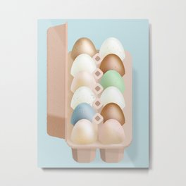 Egg Carton Metal Print | Illustration, Object, Kitchen, Modern, Colorfield, Shapes, Gradient, Abstract, Geometric, Graphicdesign 