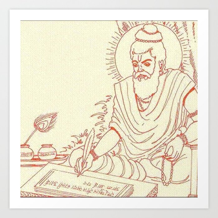 Hindu Monk Meditation Textile Art Print