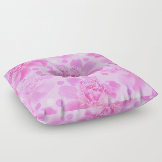 Cute and girly - pink flowers and dots - pink tones - #society6 #buyart Floor Pillow by Paivi ...