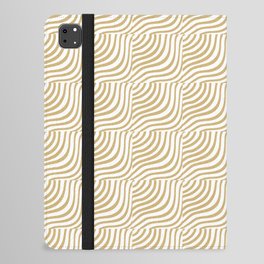 Mid-Century Gold Striped Shells iPad Folio Case