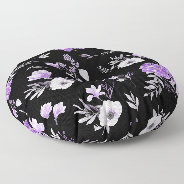 Lavender & Black Pattern Floor Pillow