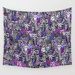 Ultraviolet Gemstone Cats Wall Tapestry