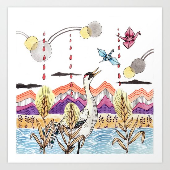 Crane Gang Art Print
