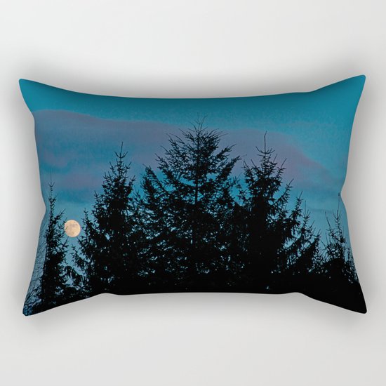 Full moon in the firs Rectangular Pillow