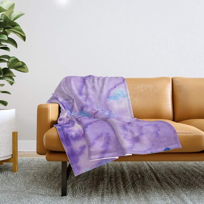 Purple Rain Throw Blanket by HollyJonesEcu Society6