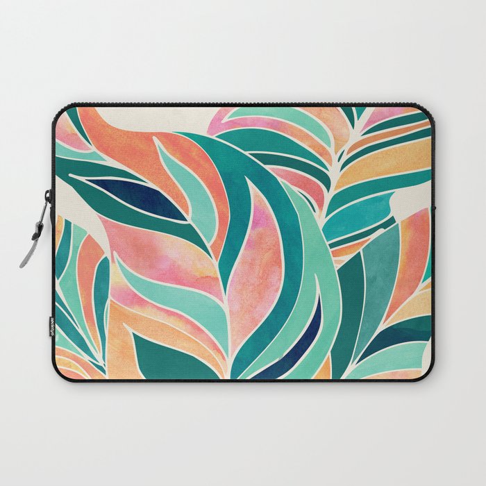 Rise Up Tropical Leaf Illustration Laptop Sleeve