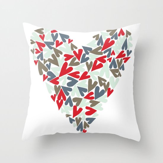 Hearts Throw Pillow