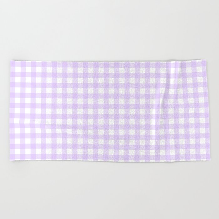 Lavender Gingham Beach Towel