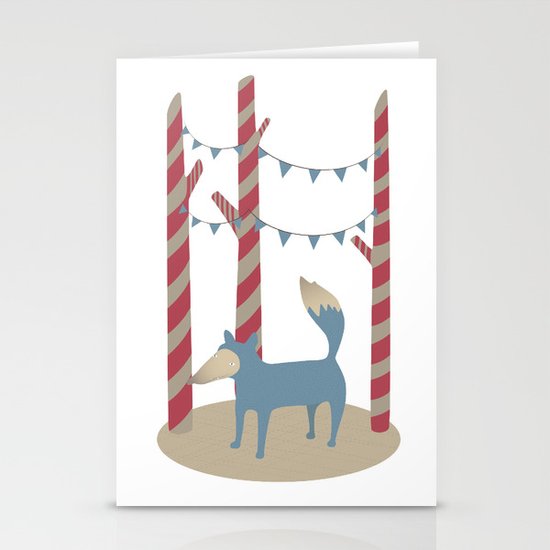 Blue Wolf Stationery Cards