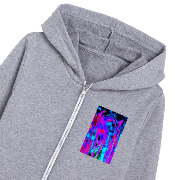 Electric Blue Night Glow Kids Zip Hoodie