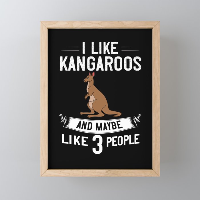 Kangaroo Red Australia Animal Funny Framed Mini Art Print