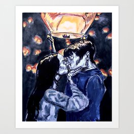the kiss Art Print
