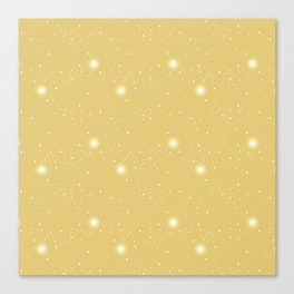 Christmas Pattern Yellow Retro Dots Canvas Print