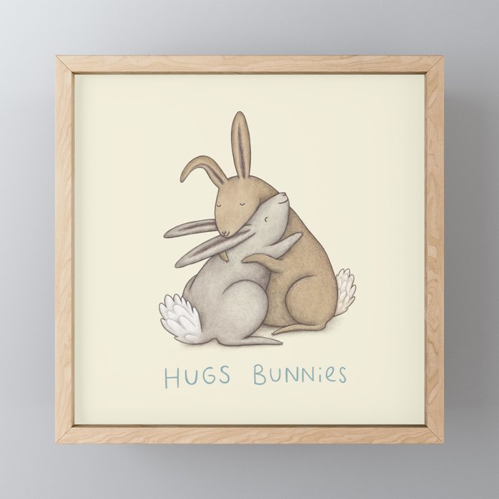 Hugs Bunnies Framed Mini Art Print