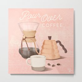 Pour Over Coffee Metal Print