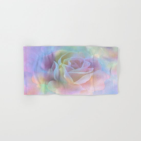 Pastel Watercolor Rose Hand & Bath Towel