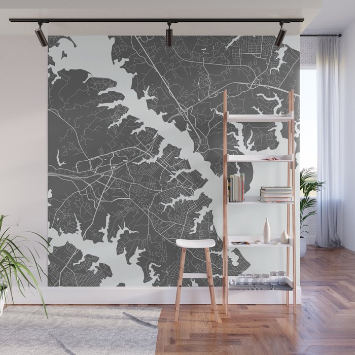 Annapolis USA Modern Map Art Print Wall Mural