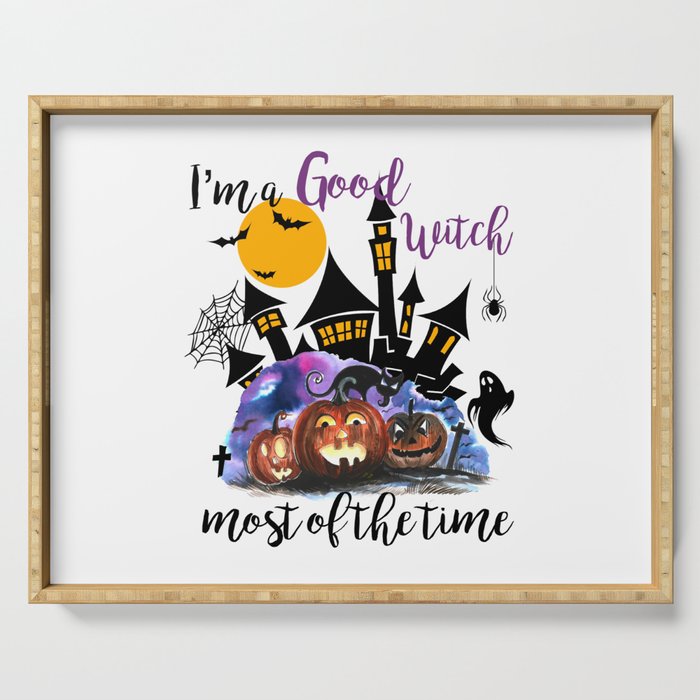 Halloween good witch decoration design Serving Tray