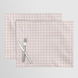 Hand Drawn Gingham - Peach and White Placemat