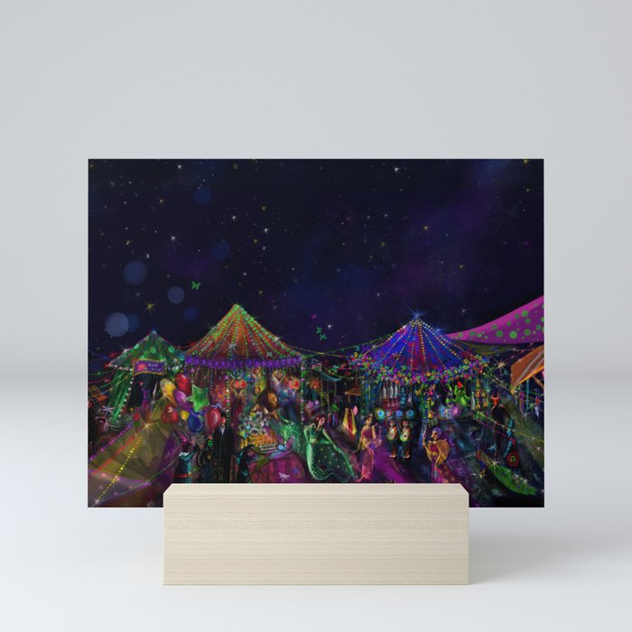 Magical Night Market Mini Art Print