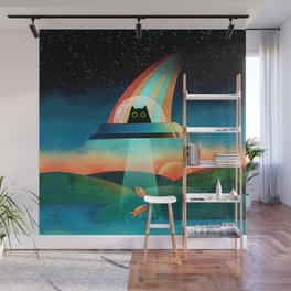 The Purrfect Alien Wall Mural