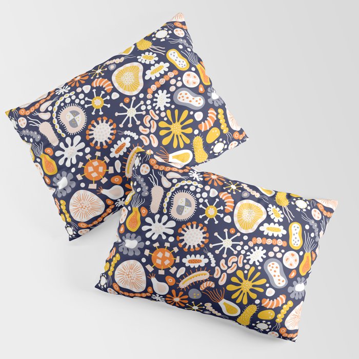 Microscopic Abstract Shapes Pillow Sham
