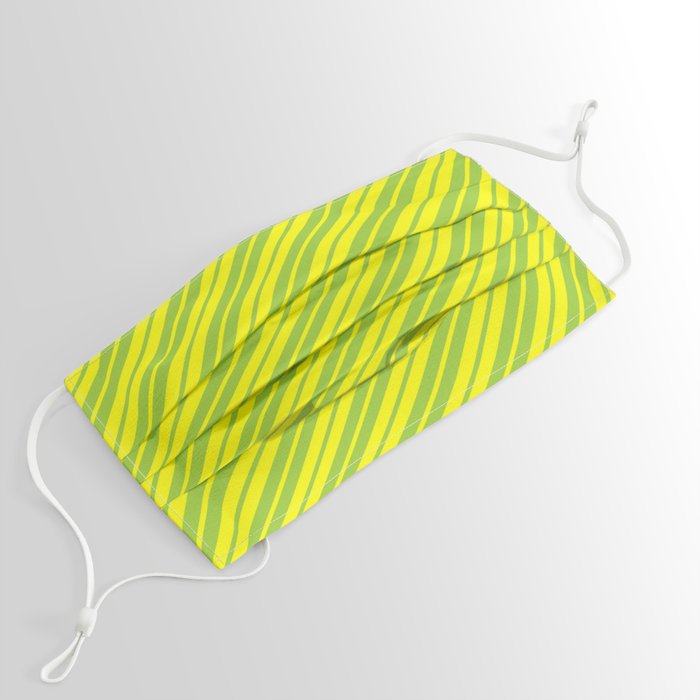Green and Yellow Colored Stripes/Lines Pattern Face Mask