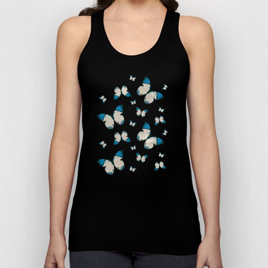Spring Butterfly (Blue Pattern) Unisex Tank Top