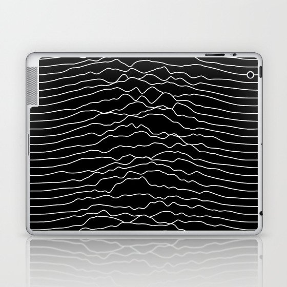 Black Mono Waveform Laptop & iPad Skin