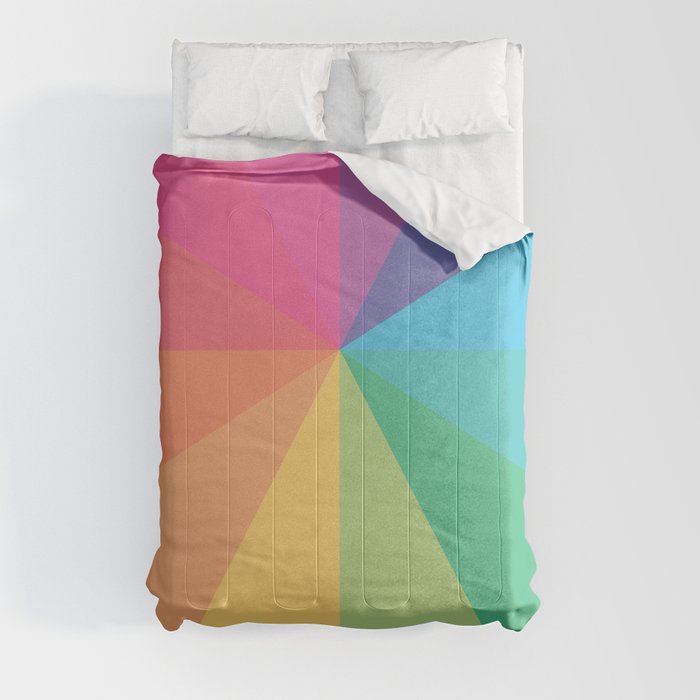 Minimal Simple Colourful Rainbow Circle Design Comforter