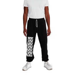 Hand-Drawn Zig Zag (White & Gray Pattern) Sweatpants