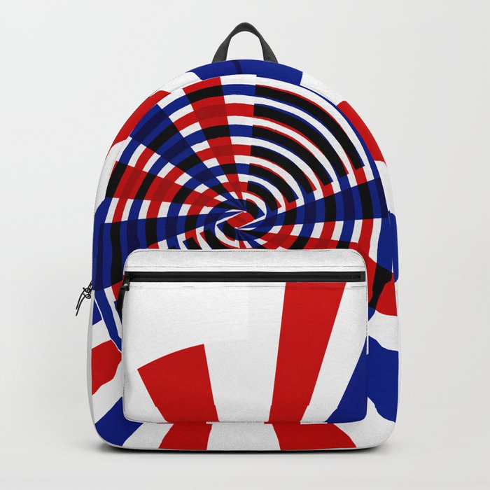 red white and blue backpack