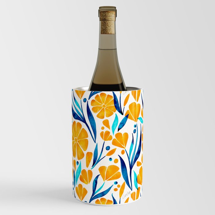 Sweet Florals – Marigold & Blue Wine Chiller