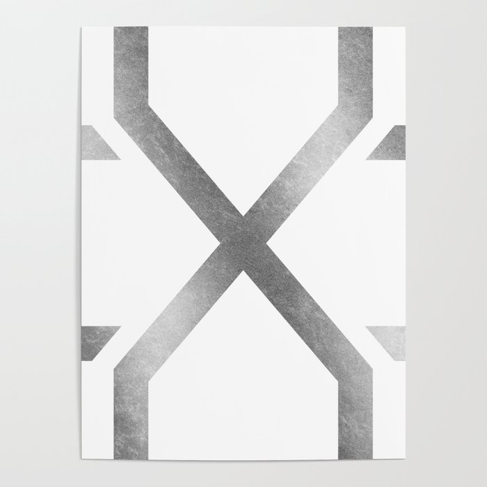 Crossed X Silver Poster