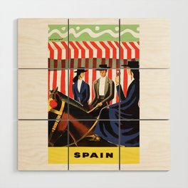 1955 SPAIN Equestrian Travel Poster Wood Wall Art