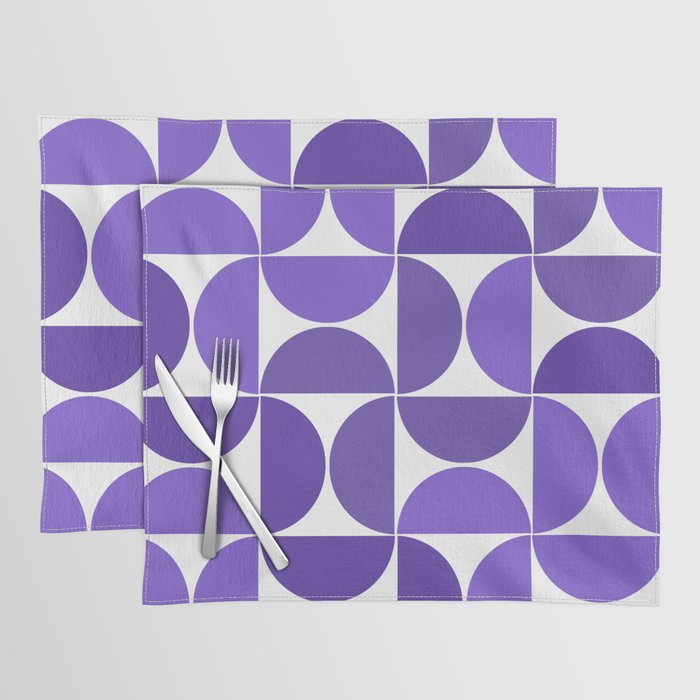 Very peri mid century modern geometric shapes Placemat
