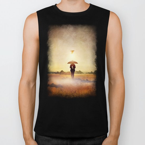 Waiting for the rain Biker Tank