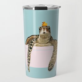 Sea Turtle in Bathtub Travel Mug