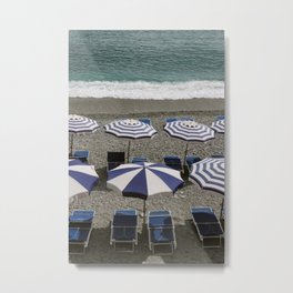 Monterosso al Mare beach, Cinque de Terre, Italy | Travel Fine Art Photography | Metal Print | Summer, Eurotrip, Toscana, Digital, Travel, Water, Europe, Blue, Monterossoalmare, Umbrella 