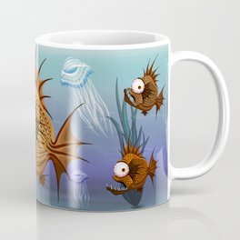 Psycho Fish Piranha with Bone Coffee Mug