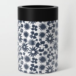 Modern Abstract Navy And White Wild Flowers Can Cooler