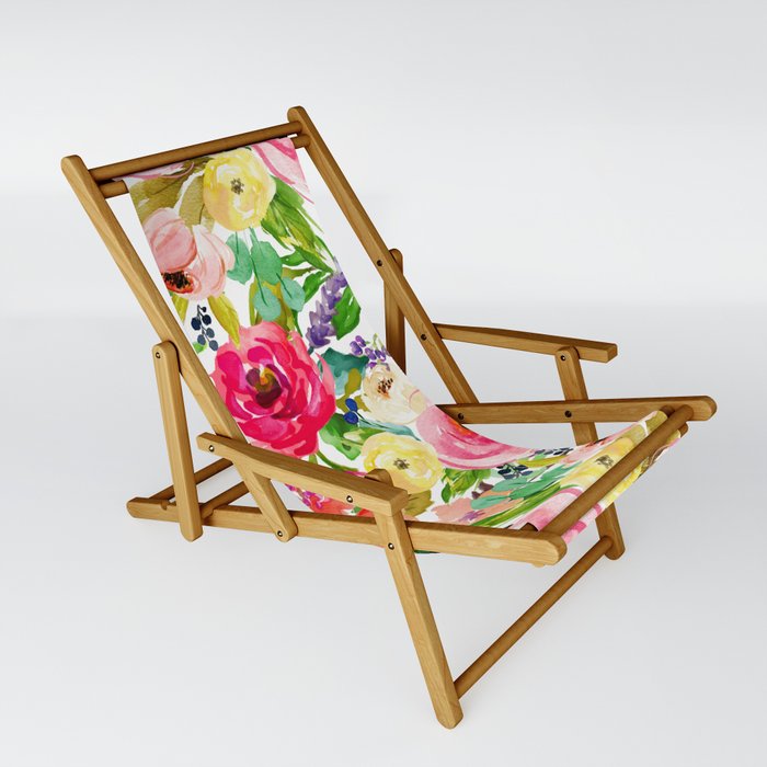 Floral Garden Collage Sling Chair