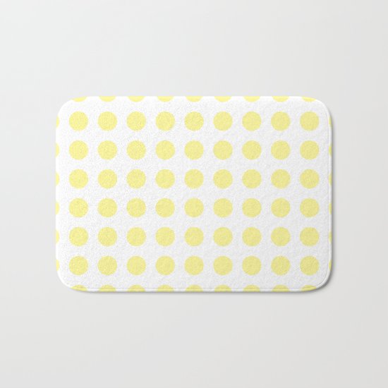 Simply Polka Dots in Pastel Yellow Bath Mat