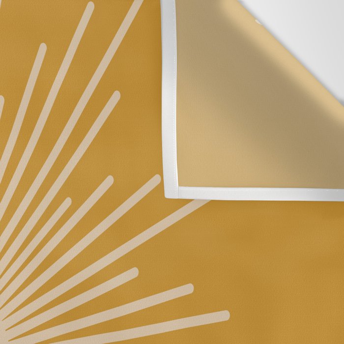 Mid Century Modern Sunburst Wall Tapestry - Mustard & Beige